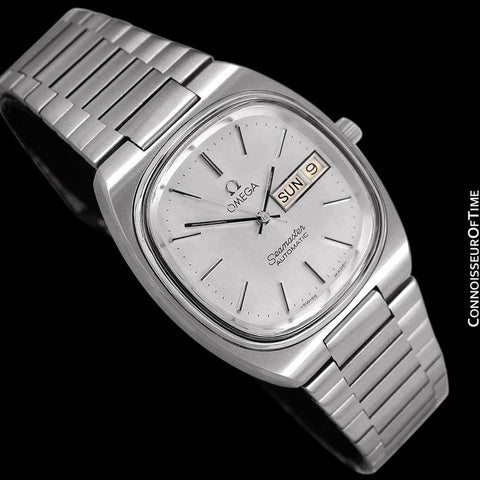 1983 Omega Seamaster Vintage Mens TV Watch, Automatic, Day Date - Stainless Steel