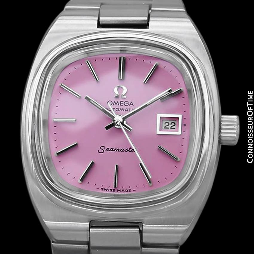 1970's Omega Seamaster Vintage Ladies Automatic Watch with Pink