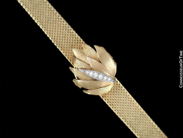 1967 Omega Vintage Ladies Covered Cocktail Watch - 14K Gold & Diamonds