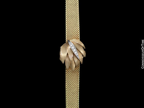 1967 Omega Vintage Ladies Covered Cocktail Watch - 14K Gold & Diamonds