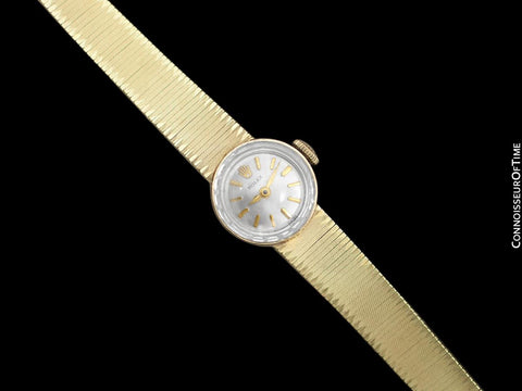 1970's Rolex Vintage Ladies Bracelet Dress Watch - 14K Gold