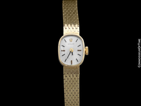 1960's Rolex Vintage Ladies Bracelet Dress Watch - 14K Gold