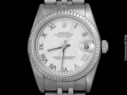 Rolex 31mm Midsize Datejust with White Dial, 78274 - Stainless Steel & 18K White Gold