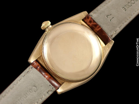 1946 Rolex Vintage Mens Oyster Perpetual Bubble Bubbleback Watch, Ref. 3131 - 14K Gold
