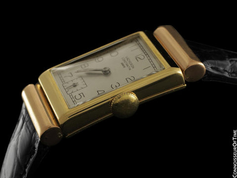 1948 Vacheron & Constantin Vintage Art Deco Hooded Lug Watch - Rare 2-Tone 18K Yellow & Rose Gold