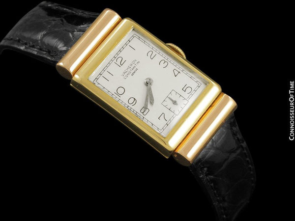 1948 Vacheron & Constantin Vintage Art Deco Hooded Lug Watch - Rare 2-Tone 18K Yellow & Rose Gold