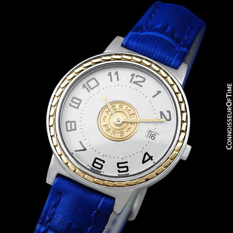 Hermes Sellier Ladies Watch - Stainless Steel & 18K Gold