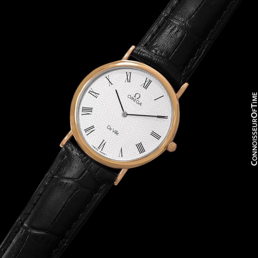 1980's Omega De Ville Vintage Mens Midsize Ultra Thin Dress Watch - 18 - Connoisseur of Time 1980's Omega De Ville Vintage Mens Midsize Ultra Thin Dress Watch - 18 - Connoisseur of Time