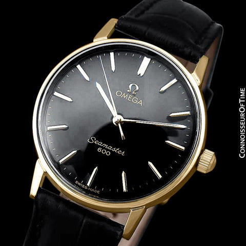 1968 Omega Seamaster 600 Vintage Mens Handwound Watch - 18K Gold Plated & Stainless Steel