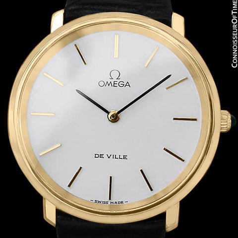1980 Omega De Ville Vintage Mens Dress Watch - 18K Gold Plated & Stainless Steel