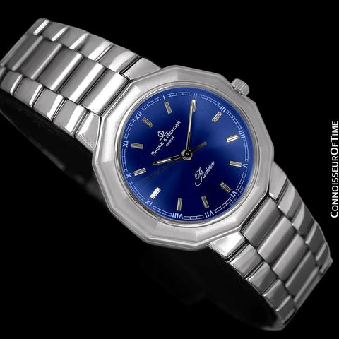 Baume & Mercier Mens Riviera Watch with Royal Blue Dial - Stainless Steel