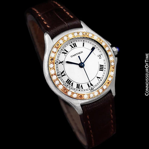 Cartier Cougar (Panthere) Ladies Watch - Stainless Steel, 18K Gold & Diamonds