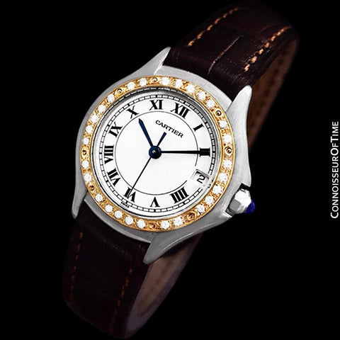 Cartier Cougar (Panthere) Ladies Watch - Stainless Steel, 18K Gold & Diamonds