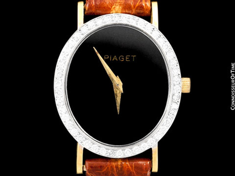 Piaget Ladies Vintage Handwound Dress Watch - 18K Gold & Factory Piaget Diamonds