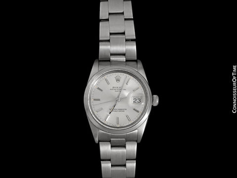 Rolex Date (Datejust) Mens Quick-Setting Watch with Silver Dial - Stainless Steel