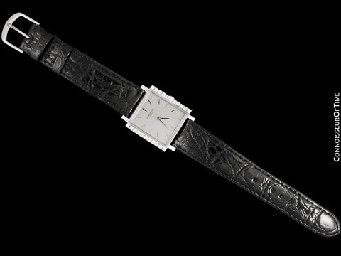 1960's Patek Philippe Vintage Mens Midsize Handwound Watch, Ref. 3519 - 18K White Gold & Diamonds