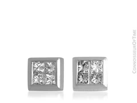 Platinum and Diamond Half-Carat Stud Earrings