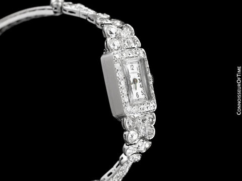 1930's Blancpain Vintage Ladies Cocktail Watch - Platinum with 6 Carats of Diamonds
