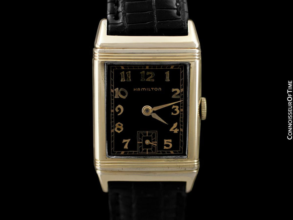 1940 Hamilton Otis Reverso Vintage Mens Watch 14K Gold Filled
