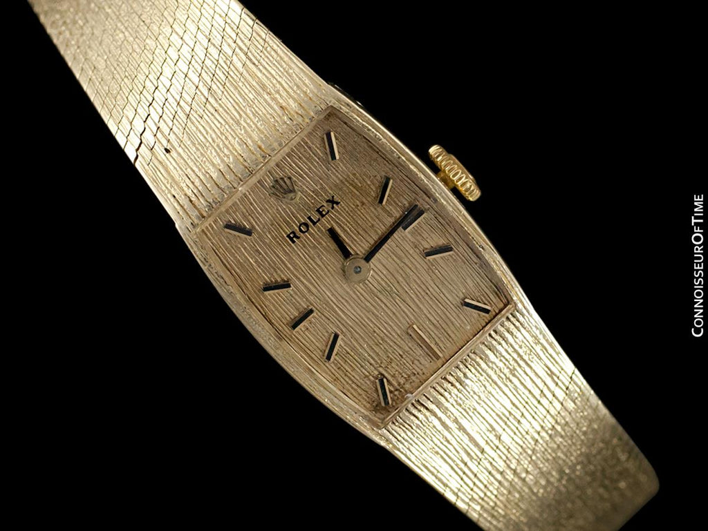 1970's Rolex Ladies Vintage Dress Bracelet Watch - 14K Gold - Connoisseur of Time 1970's Rolex Ladies Vintage Dress Bracelet Watch - 14K Gold - Connoisseur of Time