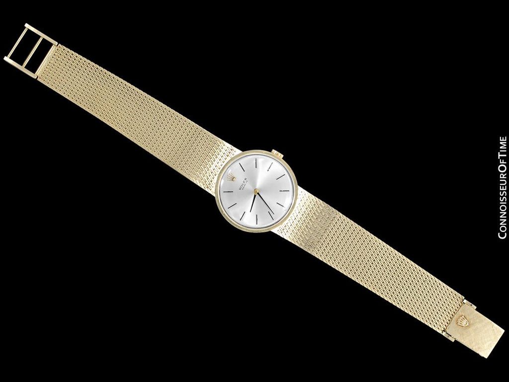 1970's Rolex Cellini Style Vintage Mens 31mm Dress Watch - 14K Gold - Connoisseur of Time 1970's Rolex Cellini Style Vintage Mens 31mm Dress Watch - 14K Gold - Connoisseur of Time