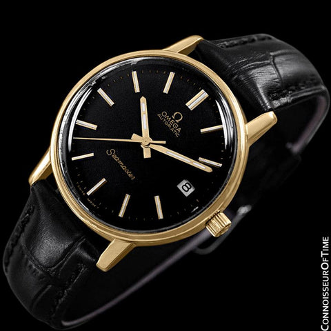 1979 Omega Vintage Seamaster Mens Watch, Automatic, Date - 18K Gold Plated & Stainless Steel