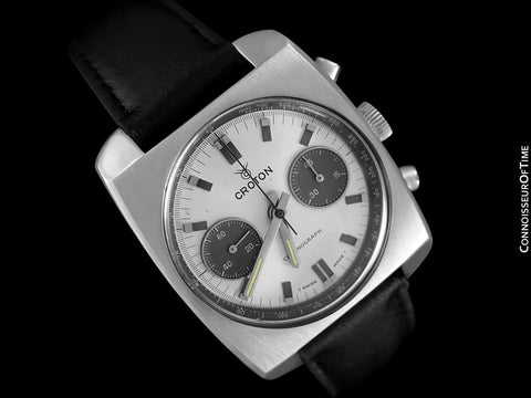 1960's Croton Swiss Vintage Mens Retro "Panda Dial" Chronograph Watch - Stainless Steel