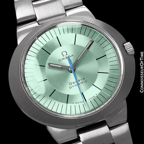 1960's Omega Dynamic Vintage Mens Watch with Tiffany Blue/Seafoam Dial - Stainless Steel