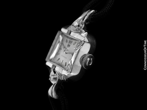 1956 Omega Vintage Ladies Watch - 14K White Gold & Diamonds