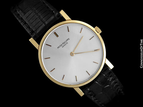 1965 Patek Philippe Vintage Mens Midsize "Ultra Thin" Wristwatch, Ref. 3470 - 18K Gold