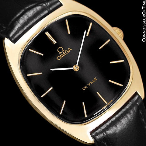 1978 Omega De Ville Vintage Mens Handwound Ultra Thin Dress Watch - 18K Gold Plated & Stainless Steel