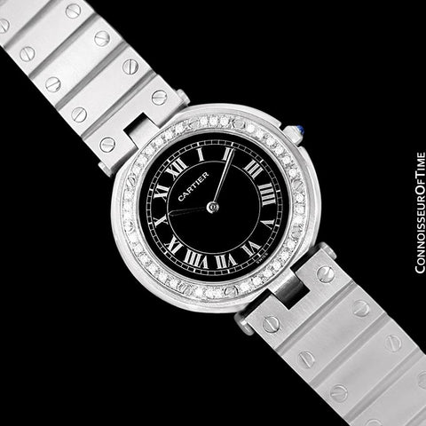 Cartier Santos Vendome Mens Midsize Watch - Stainless Steel & Diamonds
