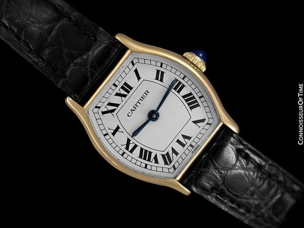 Cartier Vintage Ladies Tortue Tortoise Mechanical Watch - Solid 18K Gold
