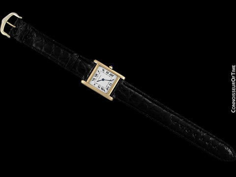 Cartier Tank Mens Midsize Quartz Watch, Francaise Style - 18K Gold
