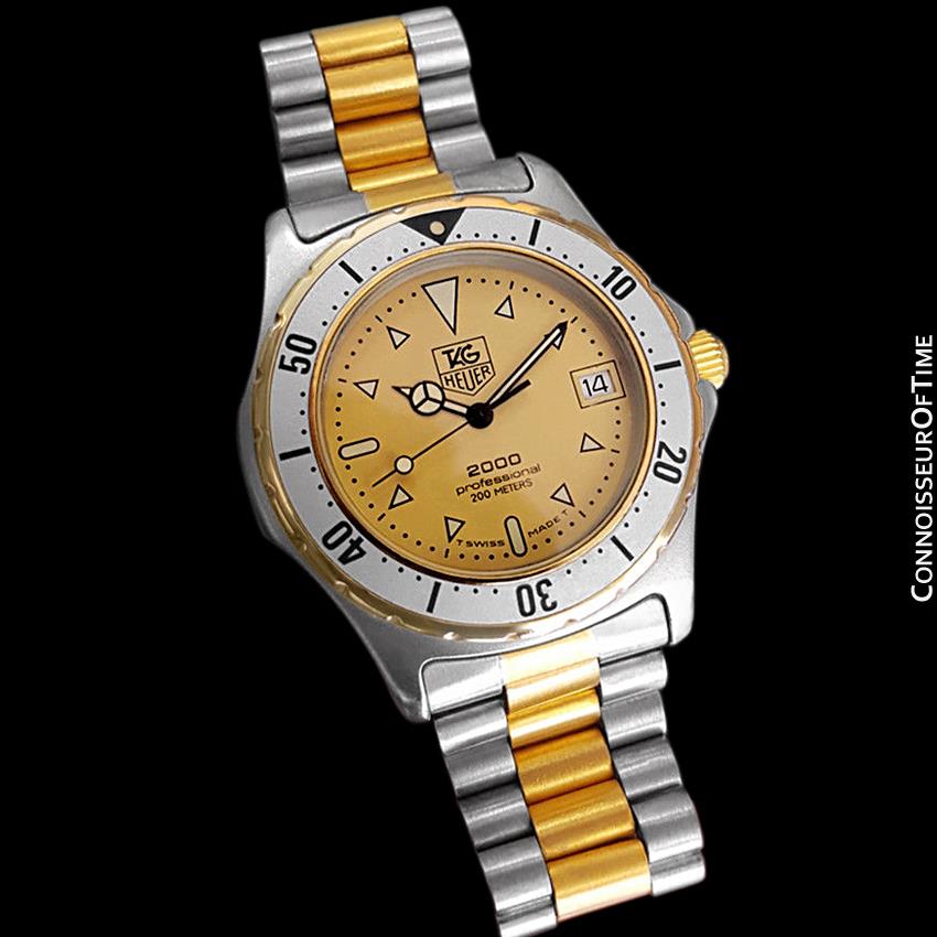 Tag Heuer 2000 Professional St. Steel Gold Plated Swiss Mens Date