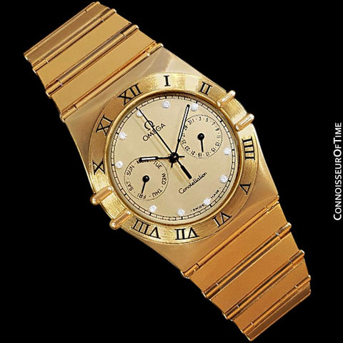 Omega Constellation Mens 35mm, Quartz, Day Date - 18K Gold Plated and Diamonds