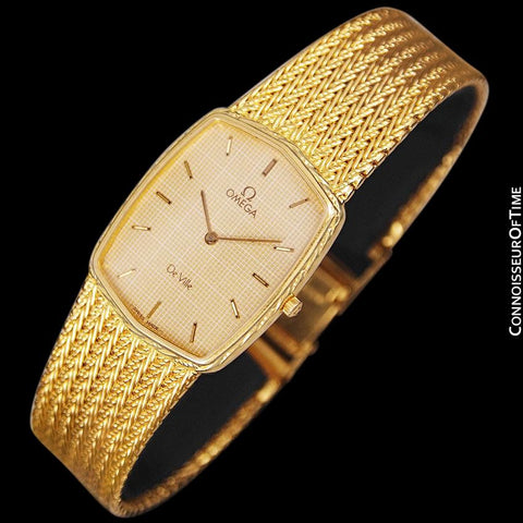 1986 Omega De Ville Vintage Mens Dress Watch - 18K Gold Plated and Stainless Steel
