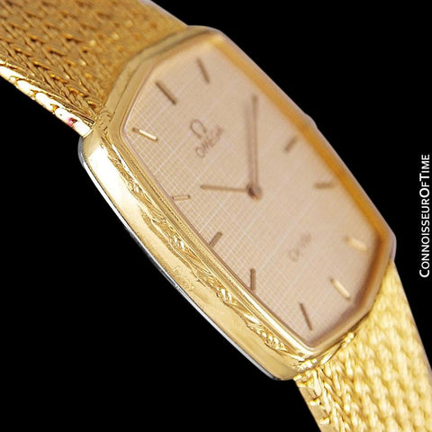 1986 Omega De Ville Vintage Mens Dress Watch - 18K Gold Plated and Stainless Steel