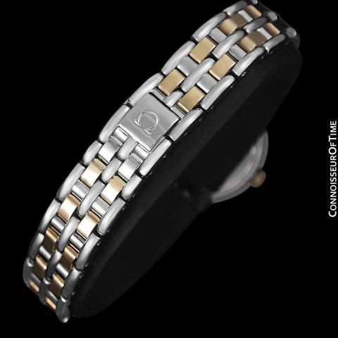 Omega Symbol Ladies Two-Tone Dress Watch - Stainless Steel & Solid 18K Gold