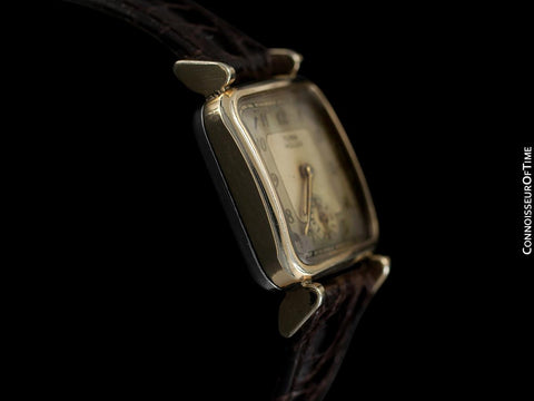 1940's Rolex Tudor Rare Double Signed Vintage Mens Watch with Box - 14K Gold Plated & Stainless Steel