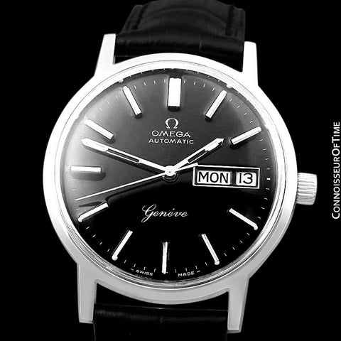 1976 Omega Geneve Vintage Automatic Day Date Mens Watch - Stainless Steel