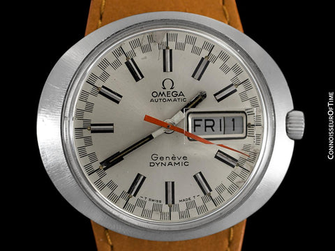 1960's Omega Dynamic Vintage Mens Watch with Racing Dial, Automatic, Day Date - Stainless Steel