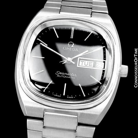 1980 Omega Seamaster Vintage Mens TV Watch, Automatic, Day Date - Stainless Steel