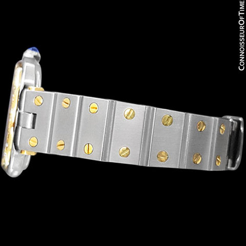 Cartier Santos Vendome Ladies Quartz Watch with Wine Dial - Stainless Steel, 18K Gold & Diamonds