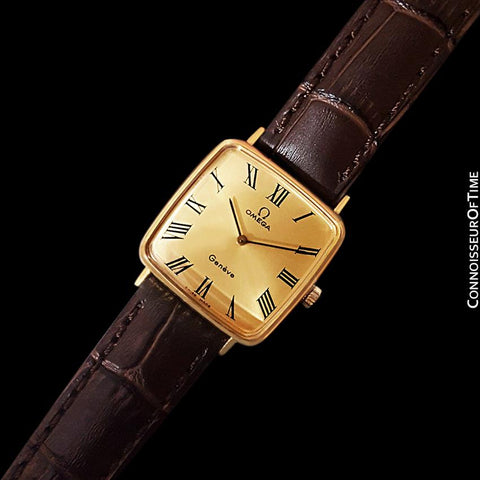 1974 Omega Geneve Vintage Midsize Handwound Ultra Slim Watch - 18K Gold Plated