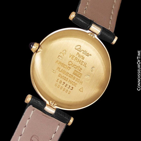 Must De Cartier Vendome  Mens Midsize Unisex Vermeil Watch - 18K Gold Over Sterling Silver