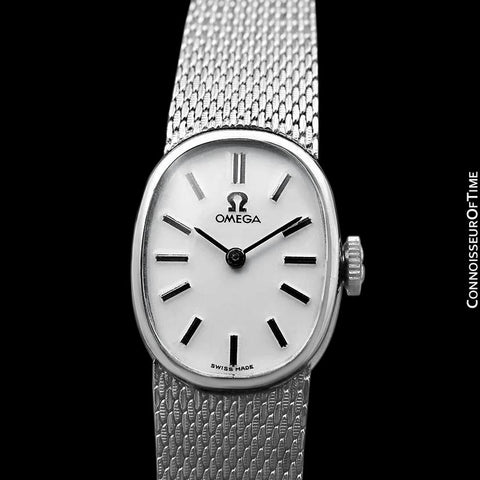1973 Omega De Ville Vintage Ladies Handwound Luxury Dress Watch with Bracelet - Stainless Steel