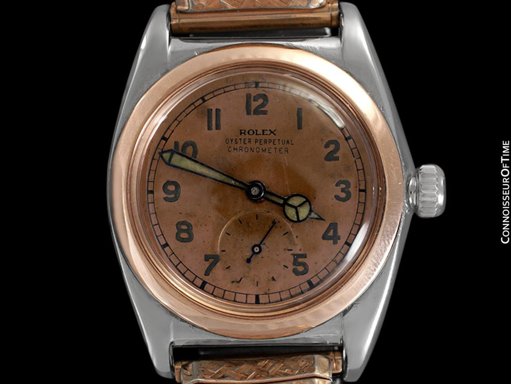 1938 Rolex Vintage Mens Oyster Perpetual Bubbleback Watch, Ref