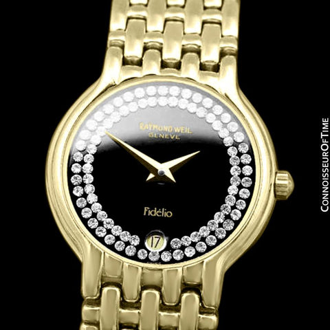 Raymond Weil Fidelio Ladies Jeweled Bracelet Watch, Ref. 4702 - 18K Gold Plated with Swarovski Crystal