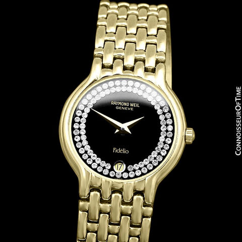 Raymond Weil Fidelio Ladies Jeweled Bracelet Watch, Ref. 4702 - 18K Gold Plated with Swarovski Crystal